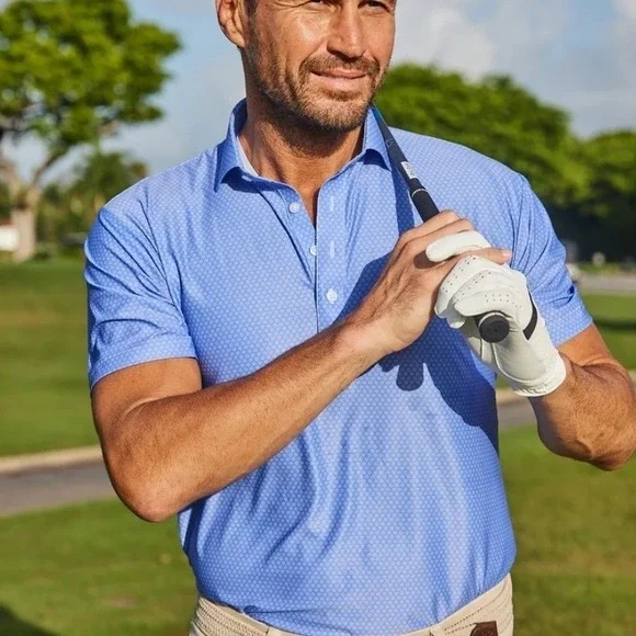 Collars & Co Featherweight Dress Collar Blue Grove Flex Polo Shirt XL Relaxed - Picture 5 of 11